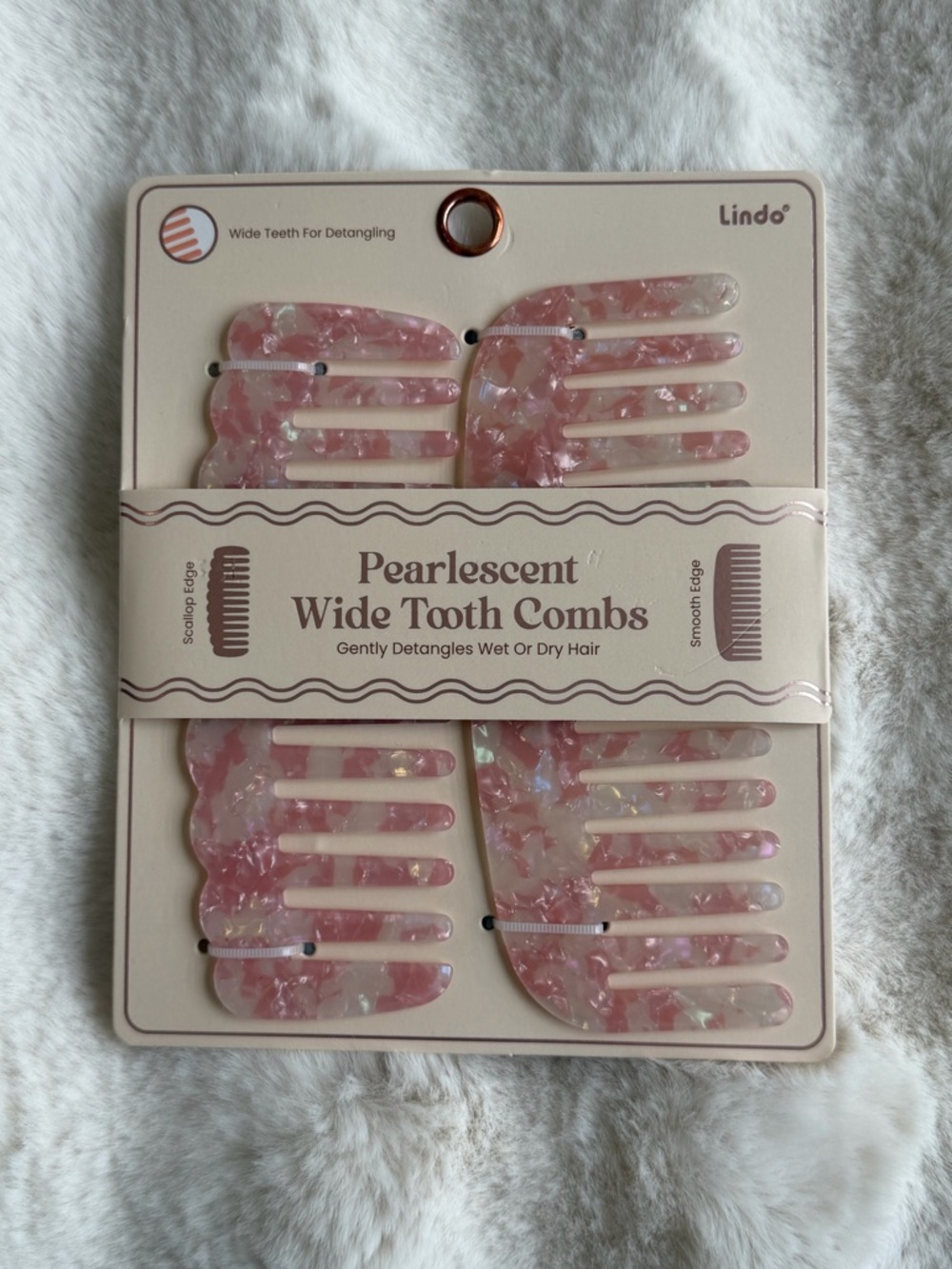 🆕 Pearlescent Pink Wide Tooth Combs - 2 Pack!